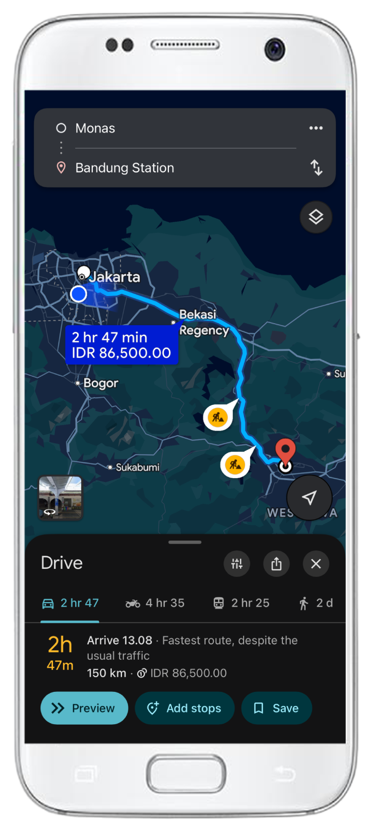 Google Maps Estimated Toll Price (EN)