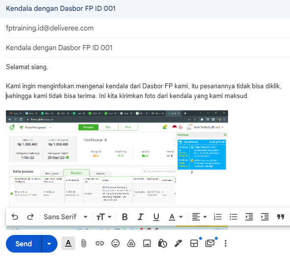 Email Deliveree FPD Team