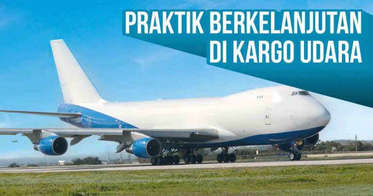 Pesawat kargo 747 sedang akan terbang