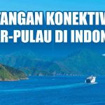 Pulau-Pulau yang terpisahkan oleh laut dan kapal berlayar ditengahnya