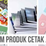 Beragam produk cetak jadi, seperti brosur, majalah, dan kartu nama. Dengan konteks "Kirim Produk Cetak Jadi."