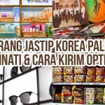 Kolase barang jastip Korea populer seperti skincare, album K-pop, kacamata, dan mi instan sebagai ilustrasi “Temukan barang jastip Korea paling diminati & cara kirim optimal ke berbagai wilayah Indonesia”.