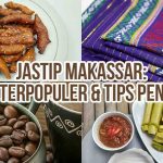 Kolase gambar jastip Makassar menampilkan kue tori, kain tenun Bugis, dodol khas Makassar, dan otak-otak sebagai ilustrasi “Jastip Makassar: 10 Barang Terpopuler & Tips Pengiriman”