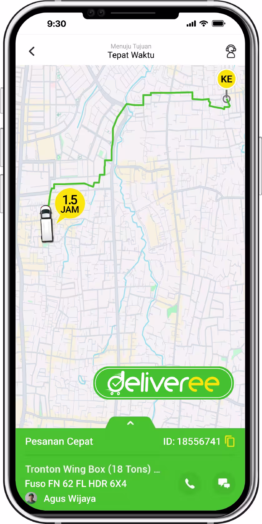 deliveree-real-time-tracking-interface