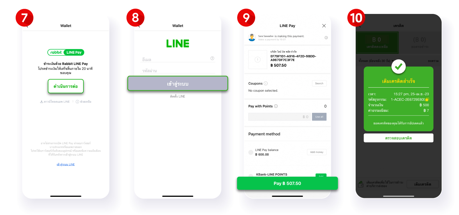 การเติมเงินล่วงหน้าผ่าน Rabbit LINE Pay การเติมเงินล่วงหน้าผ่าน Rabbit Line Pay